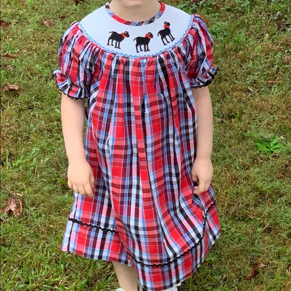 Smocked Bishop Dress- Labrador Dog - Picture 2 of 5